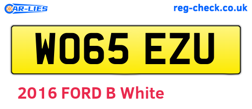WO65EZU are the vehicle registration plates.