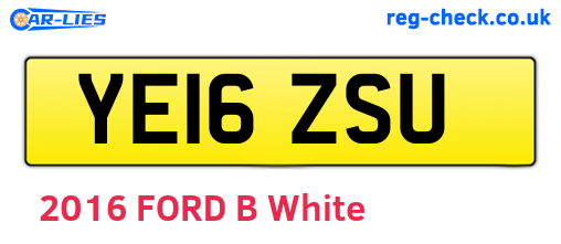 YE16ZSU are the vehicle registration plates.