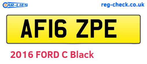AF16ZPE are the vehicle registration plates.