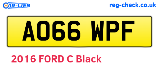 AO66WPF are the vehicle registration plates.