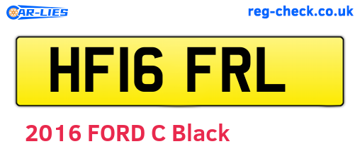 HF16FRL are the vehicle registration plates.