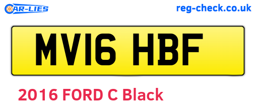 MV16HBF are the vehicle registration plates.