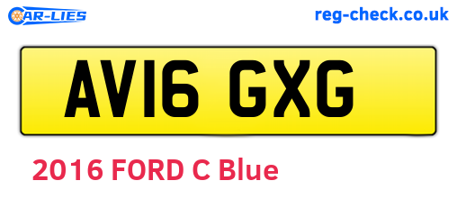 AV16GXG are the vehicle registration plates.