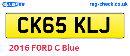 CK65KLJ are the vehicle registration plates.