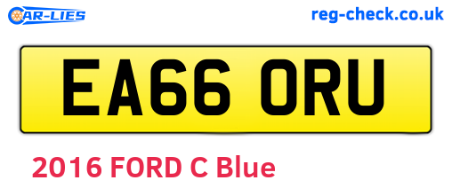 EA66ORU are the vehicle registration plates.
