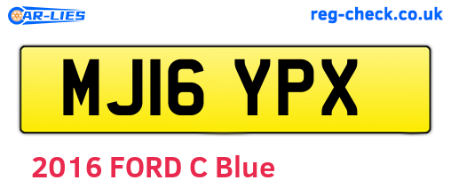 MJ16YPX are the vehicle registration plates.