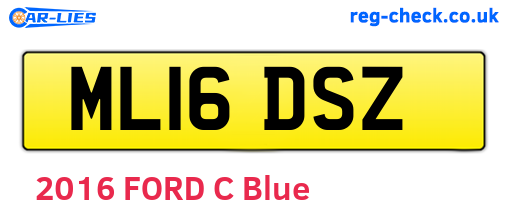 ML16DSZ are the vehicle registration plates.