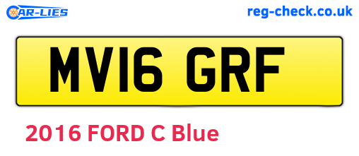 MV16GRF are the vehicle registration plates.