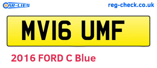 MV16UMF are the vehicle registration plates.