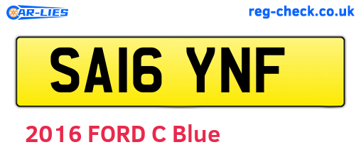 SA16YNF are the vehicle registration plates.