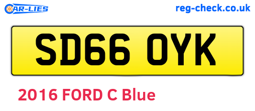 SD66OYK are the vehicle registration plates.
