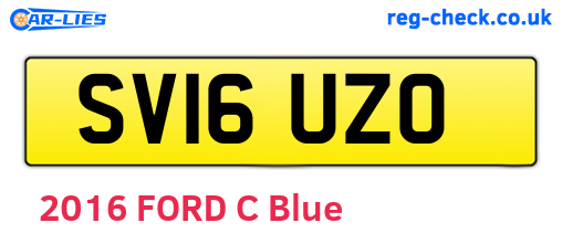 SV16UZO are the vehicle registration plates.