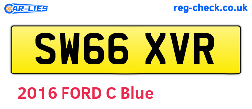 SW66XVR are the vehicle registration plates.