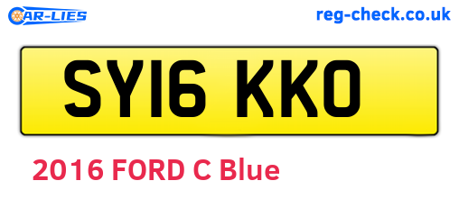 SY16KKO are the vehicle registration plates.