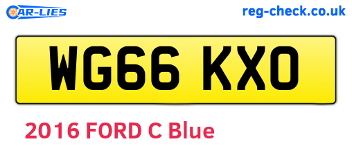 WG66KXO are the vehicle registration plates.