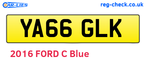 YA66GLK are the vehicle registration plates.
