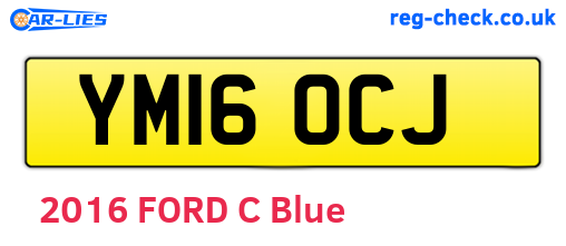 YM16OCJ are the vehicle registration plates.