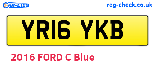 YR16YKB are the vehicle registration plates.