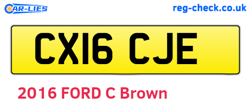 CX16CJE are the vehicle registration plates.