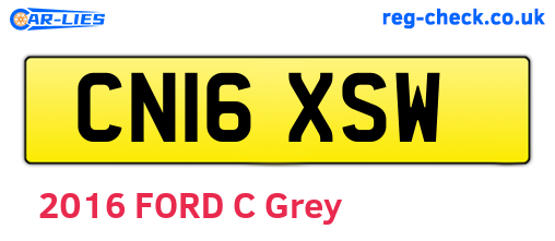 CN16XSW are the vehicle registration plates.
