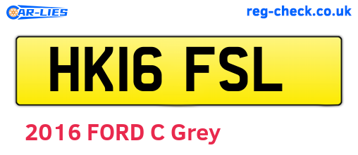 HK16FSL are the vehicle registration plates.