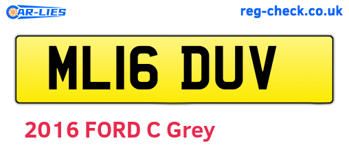 ML16DUV are the vehicle registration plates.