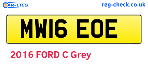 MW16EOE are the vehicle registration plates.