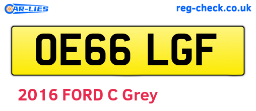 OE66LGF are the vehicle registration plates.
