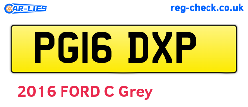 PG16DXP are the vehicle registration plates.