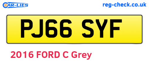 PJ66SYF are the vehicle registration plates.