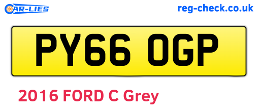 PY66OGP are the vehicle registration plates.
