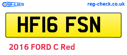 HF16FSN are the vehicle registration plates.