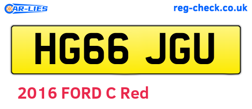 HG66JGU are the vehicle registration plates.