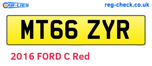MT66ZYR are the vehicle registration plates.