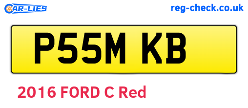 P55MKB are the vehicle registration plates.