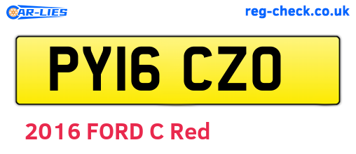 PY16CZO are the vehicle registration plates.