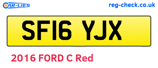 SF16YJX are the vehicle registration plates.