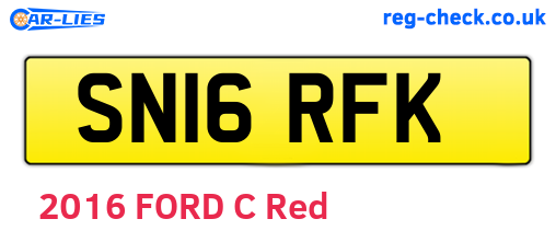 SN16RFK are the vehicle registration plates.