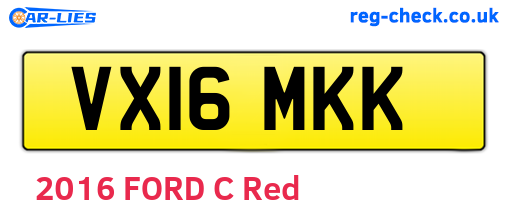 VX16MKK are the vehicle registration plates.