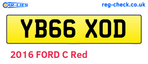 YB66XOD are the vehicle registration plates.