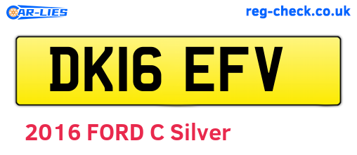 DK16EFV are the vehicle registration plates.
