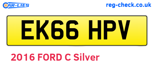 EK66HPV are the vehicle registration plates.