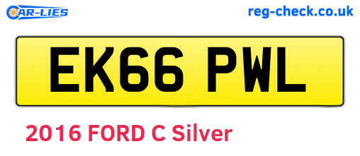 EK66PWL are the vehicle registration plates.