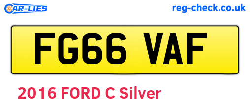 FG66VAF are the vehicle registration plates.