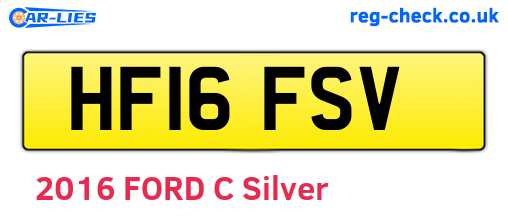 HF16FSV are the vehicle registration plates.