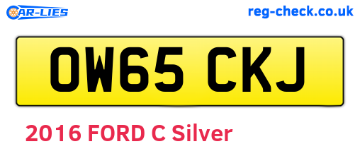 OW65CKJ are the vehicle registration plates.