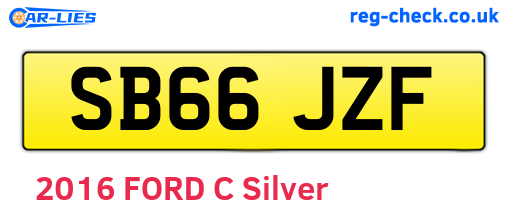 SB66JZF are the vehicle registration plates.