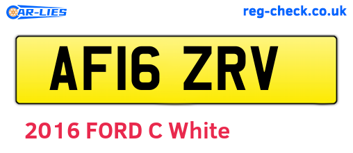 AF16ZRV are the vehicle registration plates.