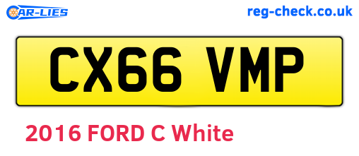 CX66VMP are the vehicle registration plates.