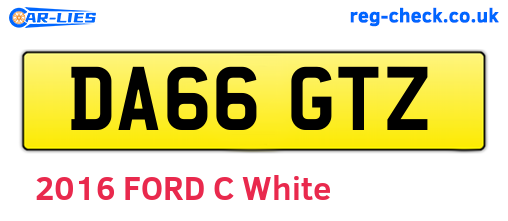 DA66GTZ are the vehicle registration plates.